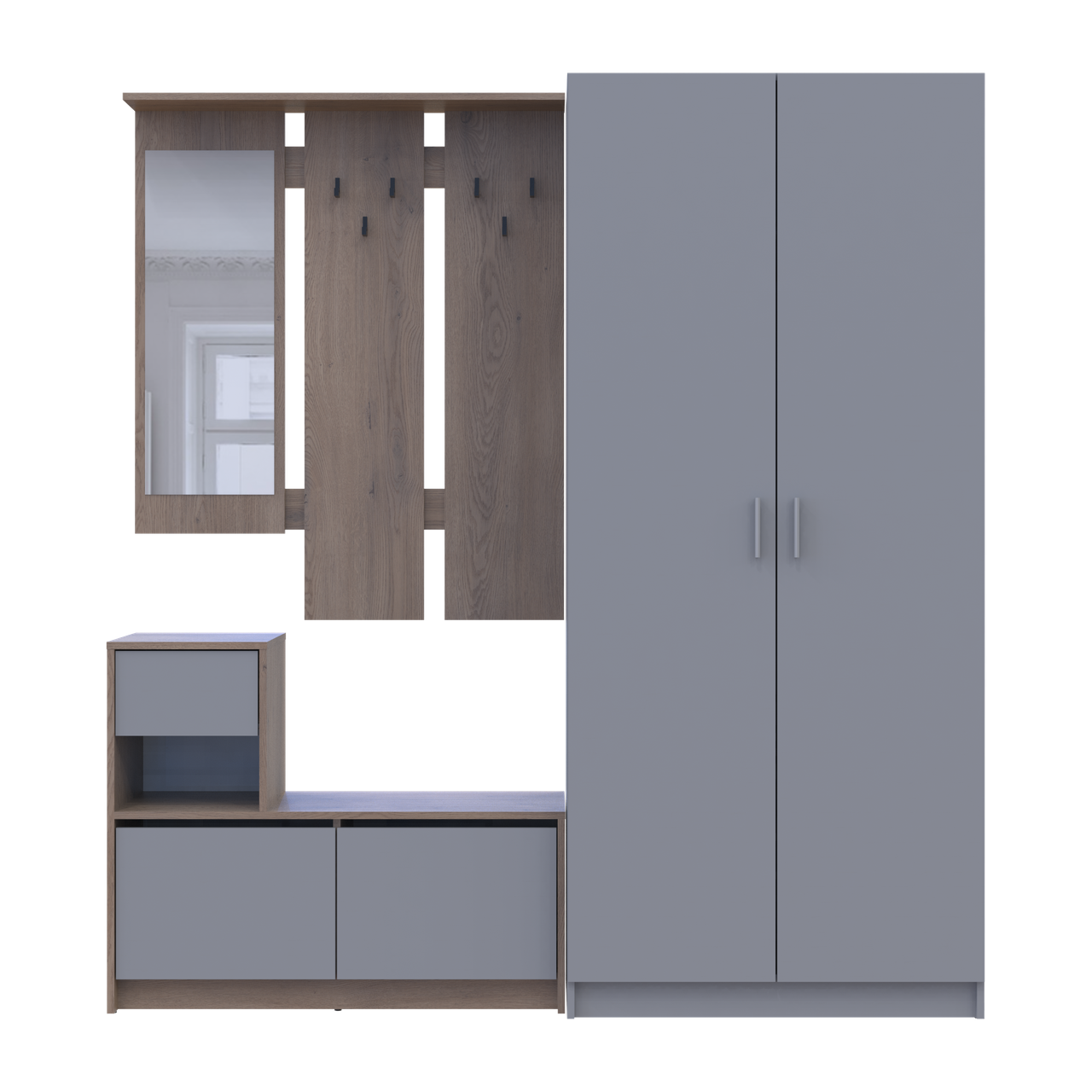 Прихожая со шкафом Бела Промо 2 ДСП 190х48х204 см Кремона Канноло/Серий (42005331)