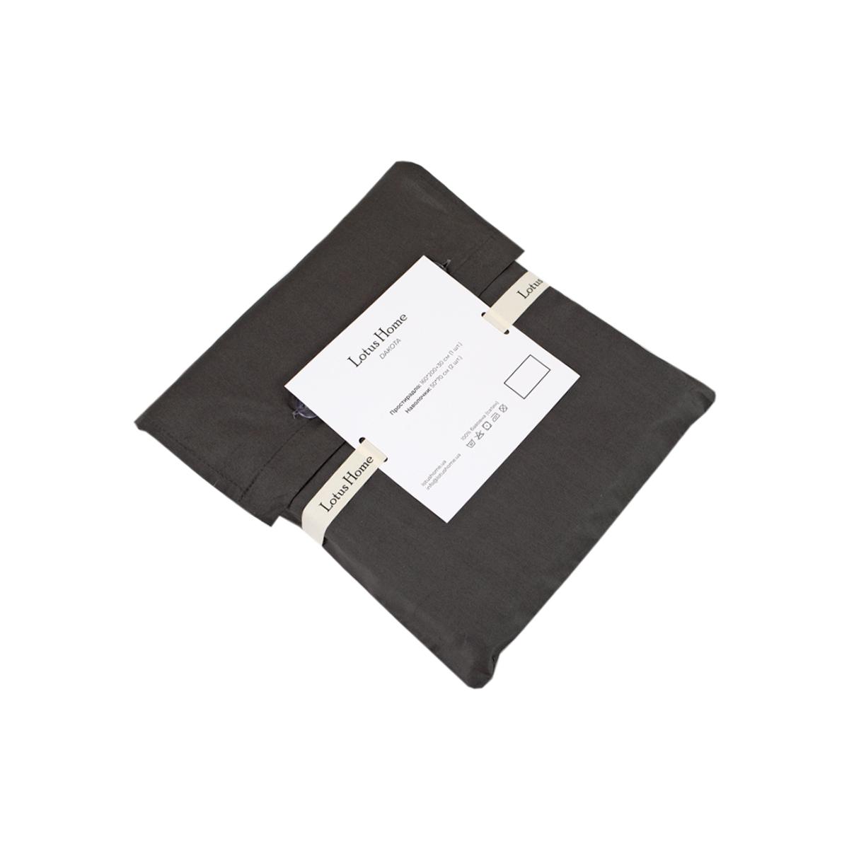 Простынь с наволочками Lotus Home Dakota Modern Premium сатин 240x260 см/50x70 см 2 шт. Антрацит (svt-2000022346283) - фото 3 Простынь с наволочками Lotus Home Dakota Modern Premium сатин 240x260 см/50x70 см 2 шт. Антрацит (svt-2000022346283) - фото 3