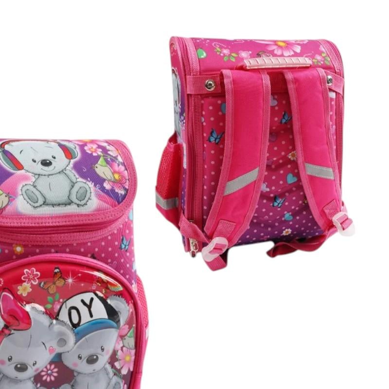 Рюкзак шкільний дитячий з ведмедиками 25х18х35 см Рожевий (C 43560) - фото 2 Рюкзак шкільний дитячий з ведмедиками 25х18х35 см Рожевий (C 43560) - фото 2