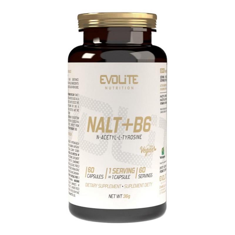 Амінокислоти N-ацетил/L-тирозин/вітамін B6 Evolite Nutrition NALT/B6 60 капс. (22511-01)