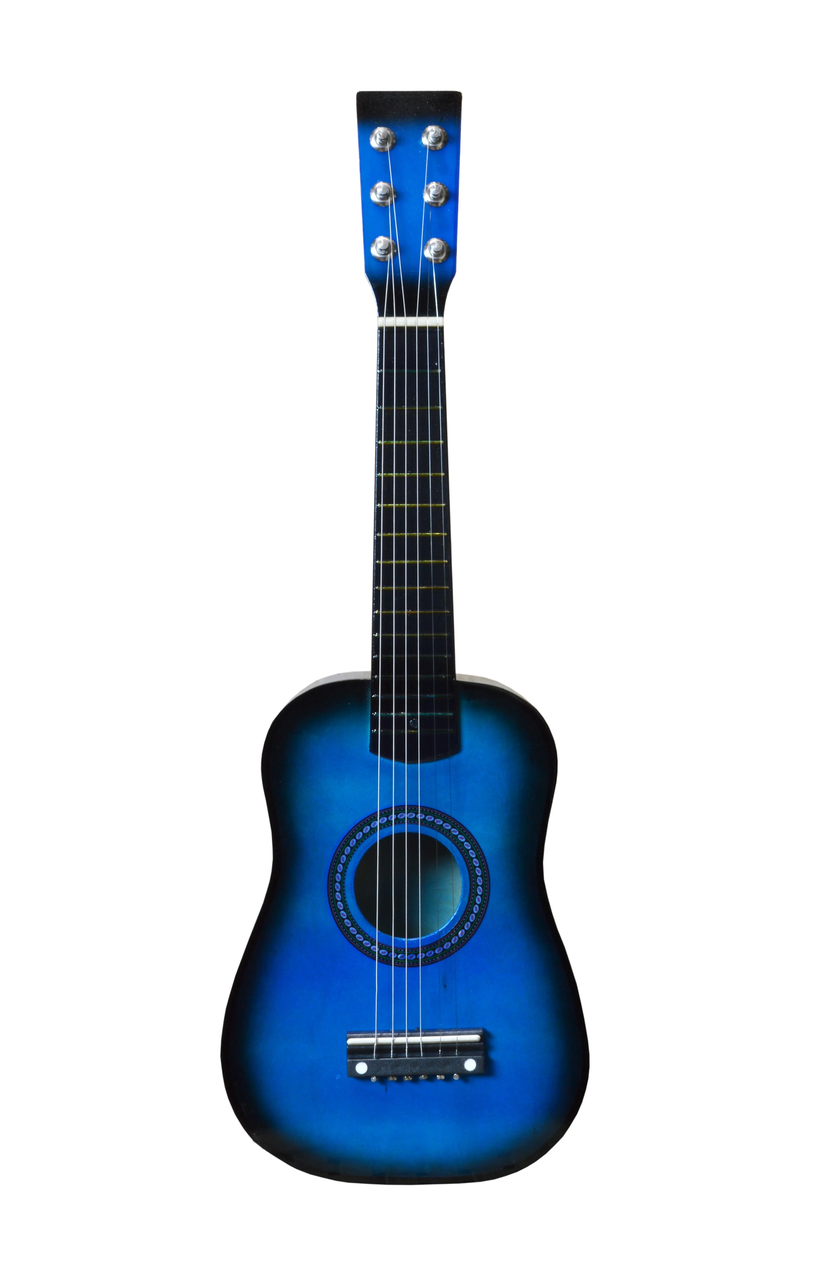 Гітара дитяча ігрова дерево 6 шт. струн 58 см Синій (1369)