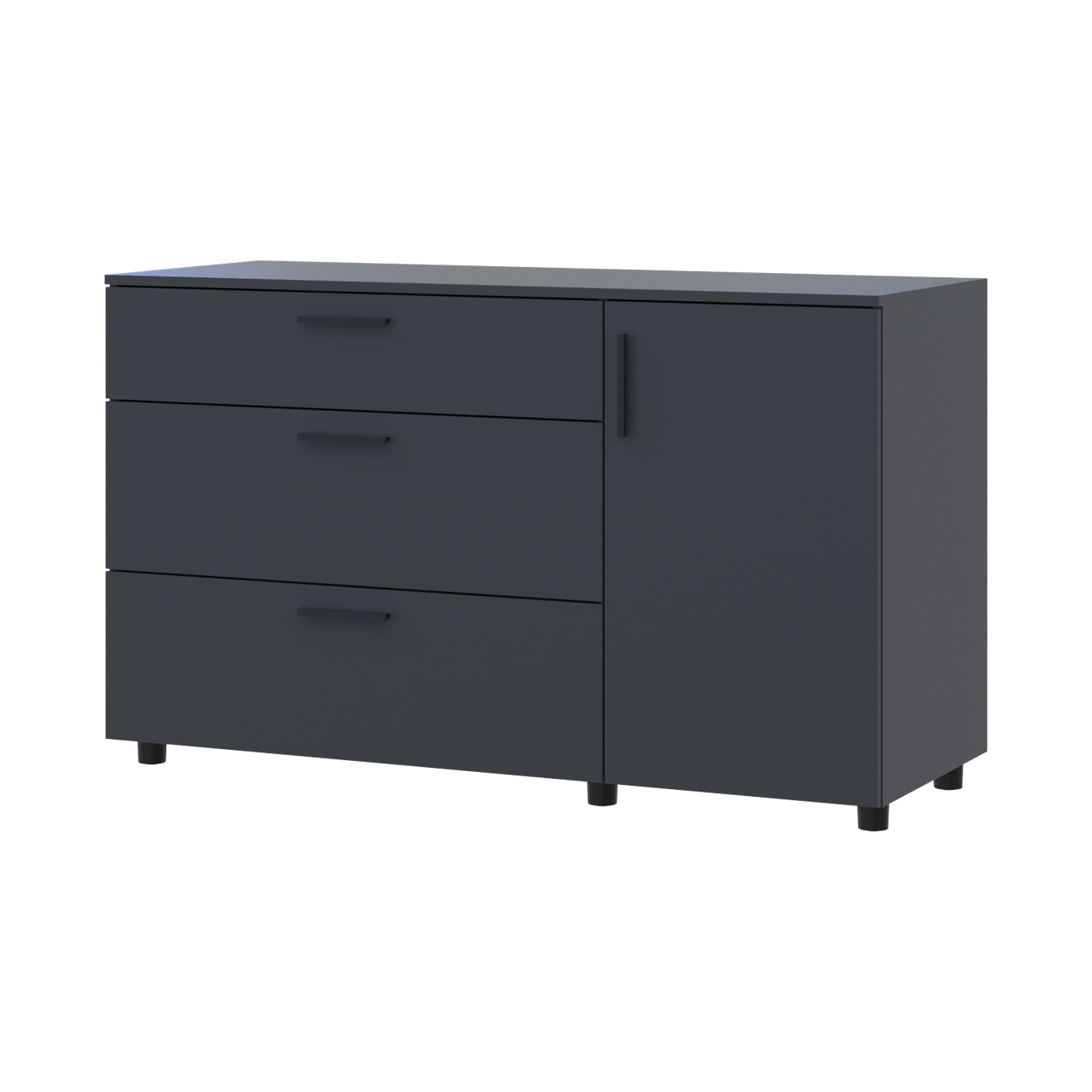 Комод Doros Торн 3Ш/1Д 135х51,6х80 см Антрацит (41510185)