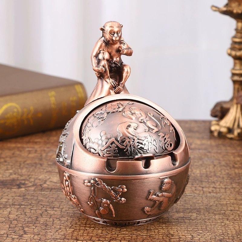 Пепельница металлическая год Обезьяны Бронзовый (Арт2168)