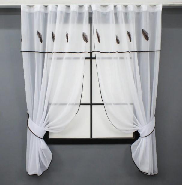 Фіранка на кухню 280х170 см Білий/Венге (084к 59-973)