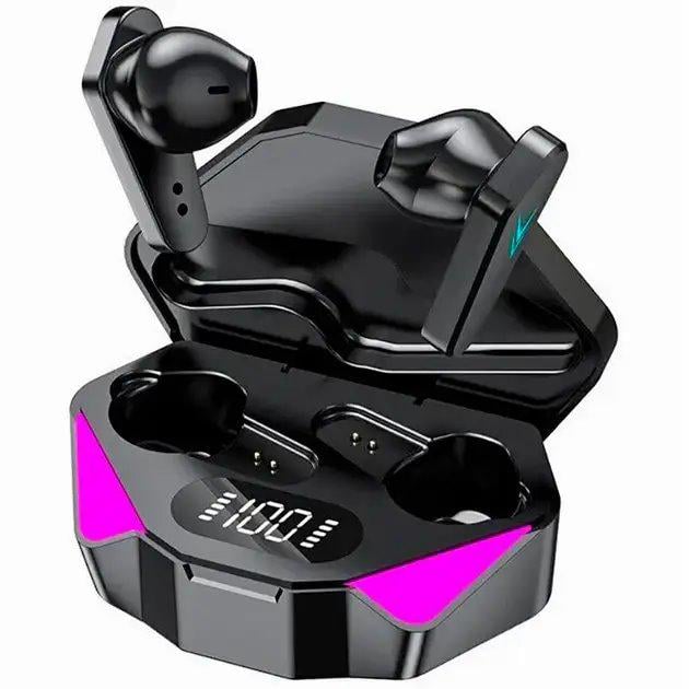 Наушники беспроводные сенсорные Х15 с подсветкой Черный