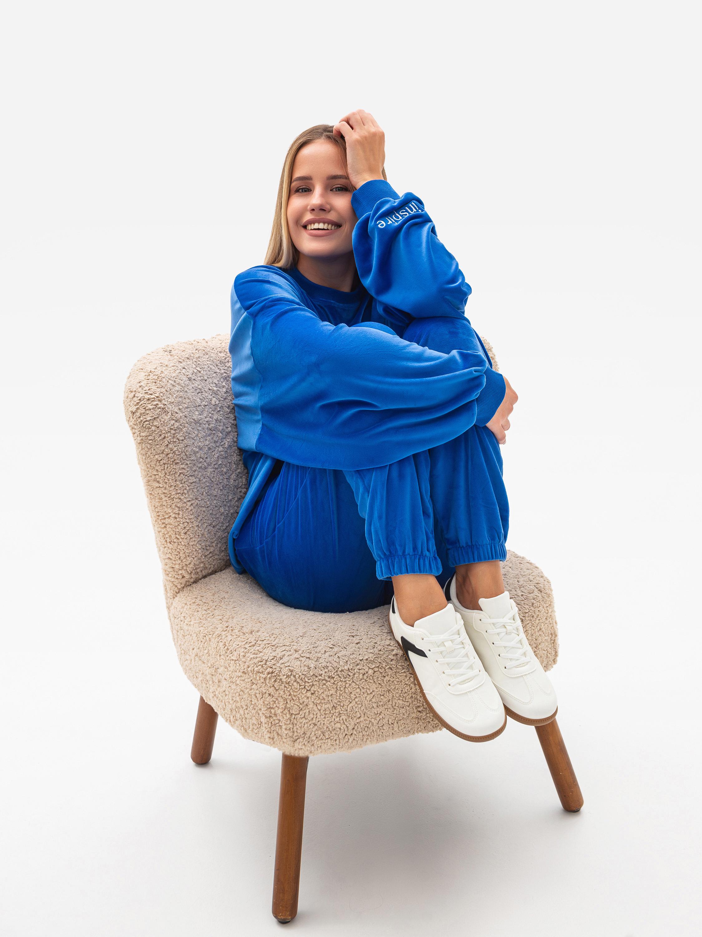 Велюровый женский костюм S/M Синий (1016) - фото 6 Велюровый женский костюм S/M Синий (1016) - фото 6