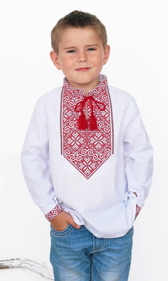 Вишиванка для хлопчика Вишиваночка 140 см Білий (740-2)