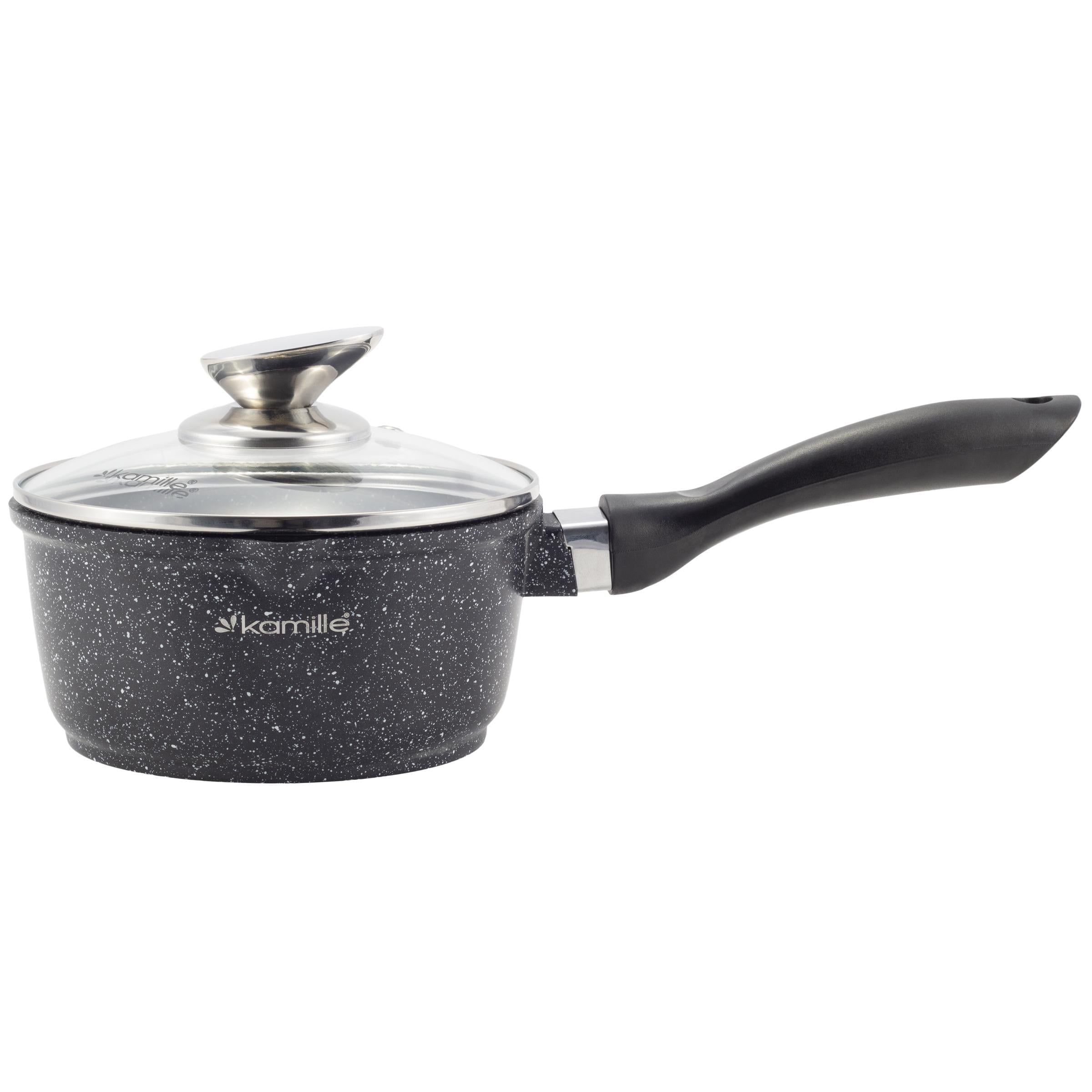Ковш с крышкой Kamille из алюминия с антипригарным покрытием 1,35 л (4436)