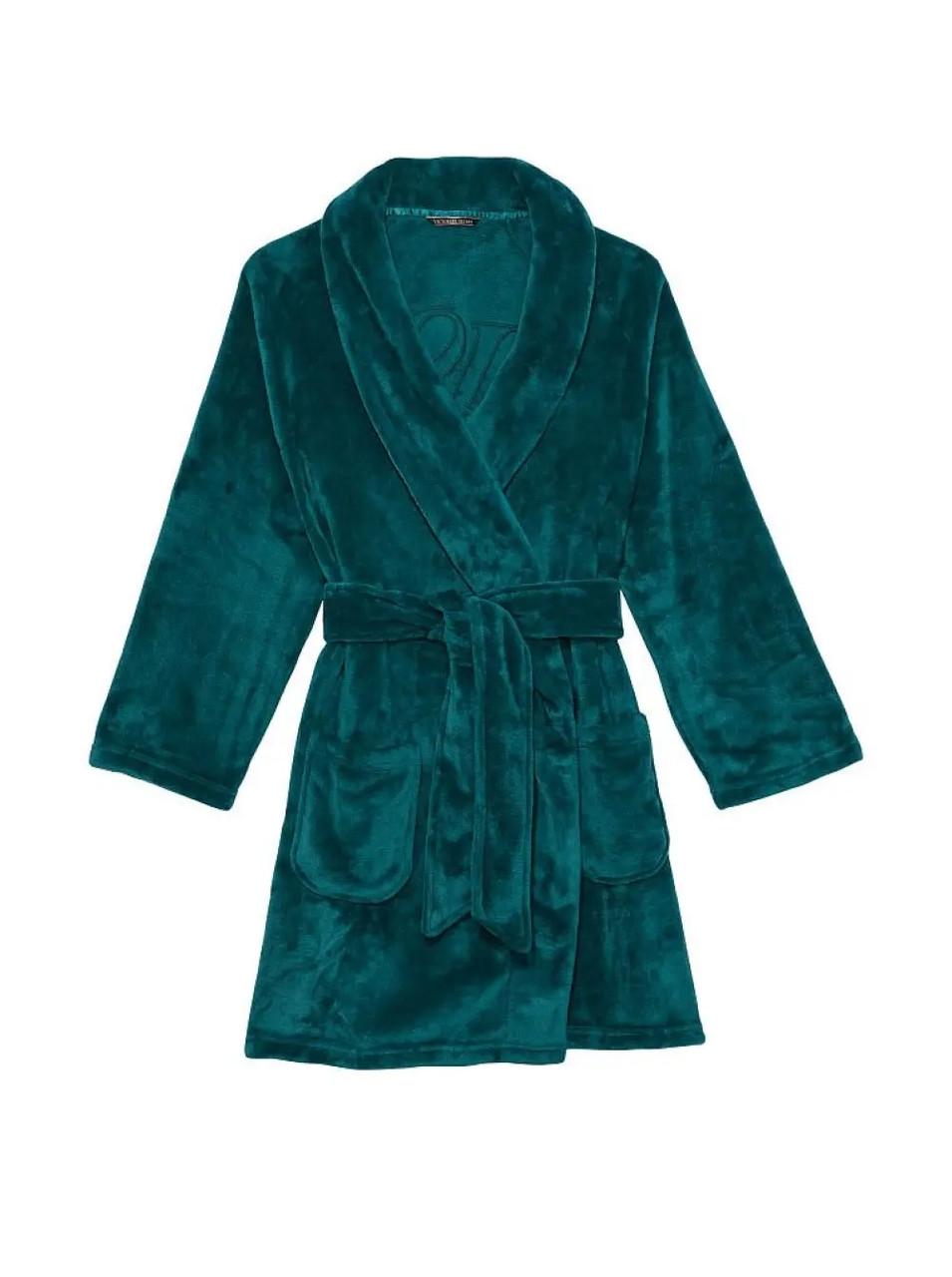 Халат женский плюшевый Victoria's Secret Short Cozy Robe XS/S Изумрудный (2816316898) - фото 5