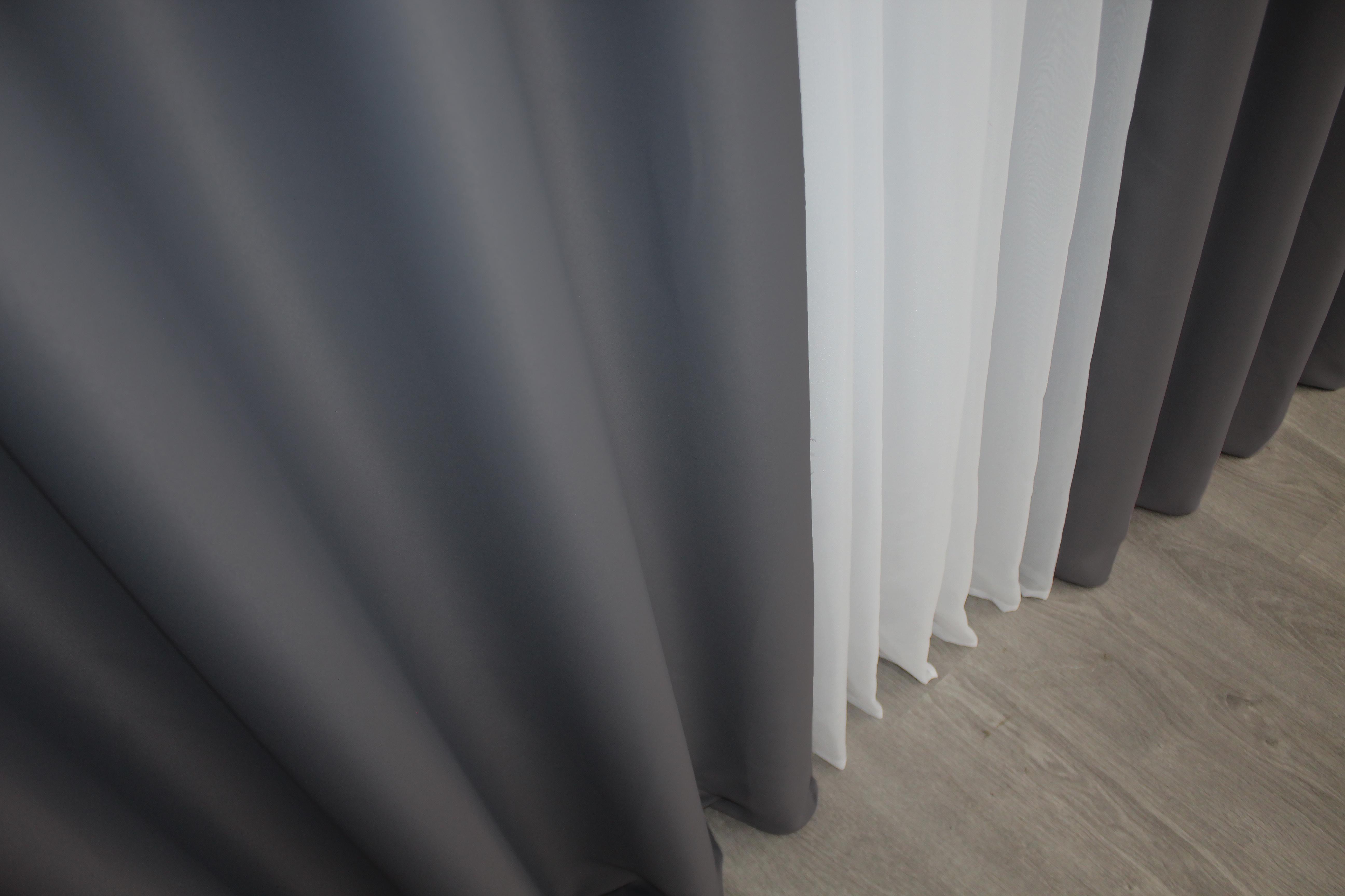 Комплект штор на люверсах VR-Textil Блэкаут Bagema Rvs № 1241ш 150х250 см 2 шт. Темно-серый (37-0013) - фото 7 Комплект штор на люверсах VR-Textil Блэкаут Bagema Rvs № 1241ш 150х250 см 2 шт. Темно-серый (37-0013) - фото 7