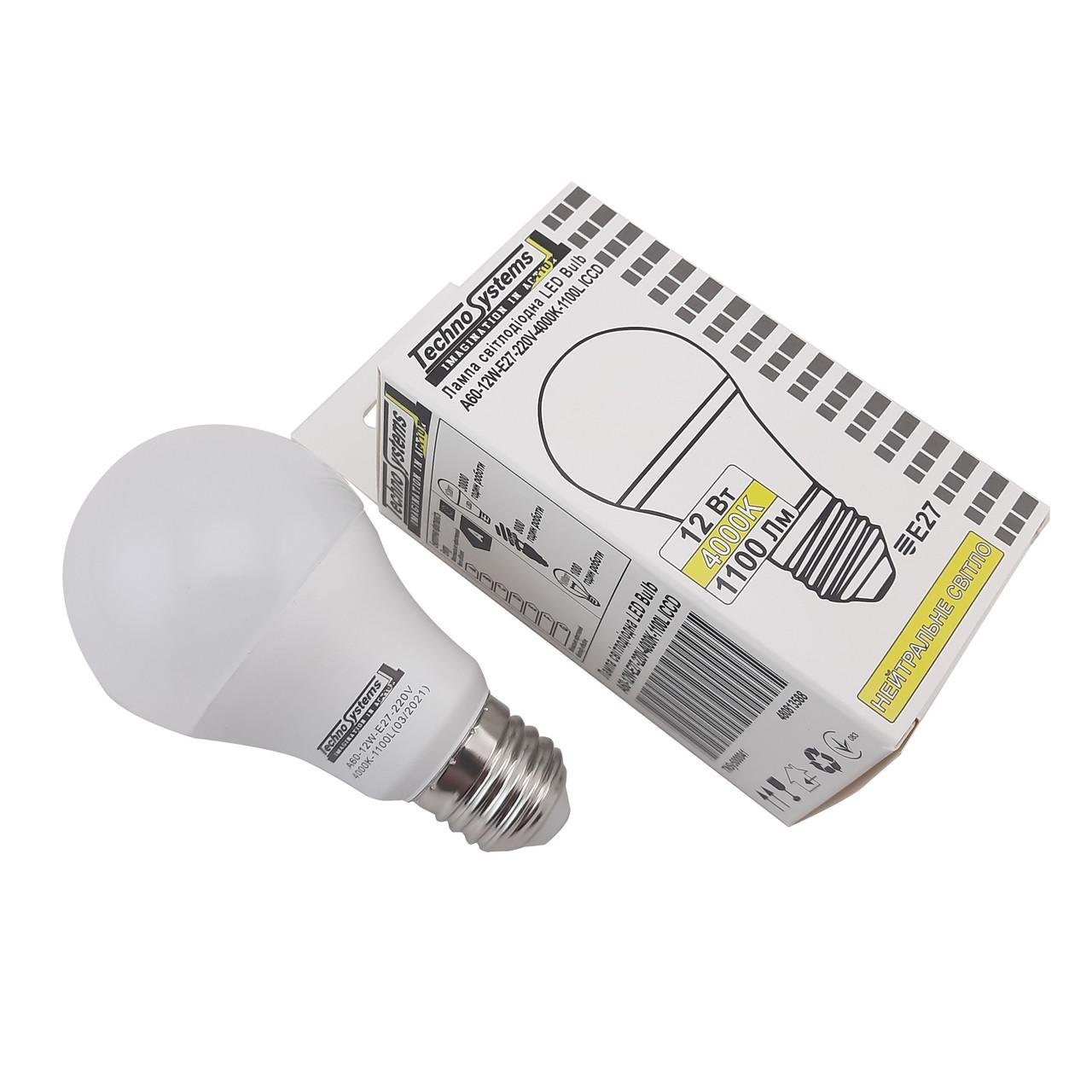 Лампа світлодіодна TNSy LED Bulb 12Вт E27 4000K 1100Лм ICCD (куля) TNSy5000041