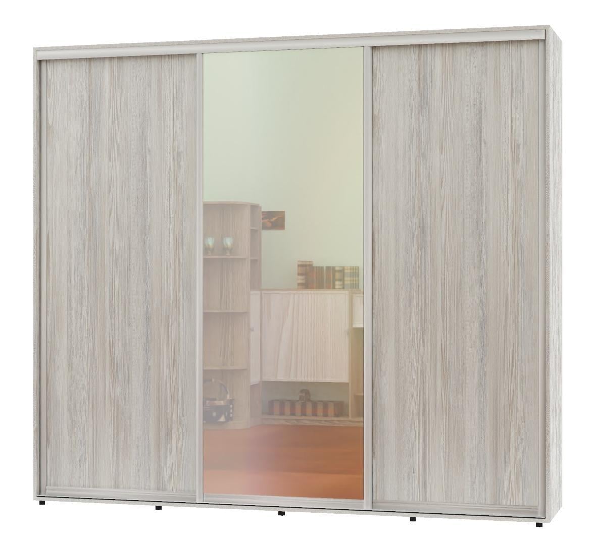 Шафа-купе тридверна Алекса ШК-05 ДСП/дзеркало/ДСП 270x70x230 см Сосна Натті