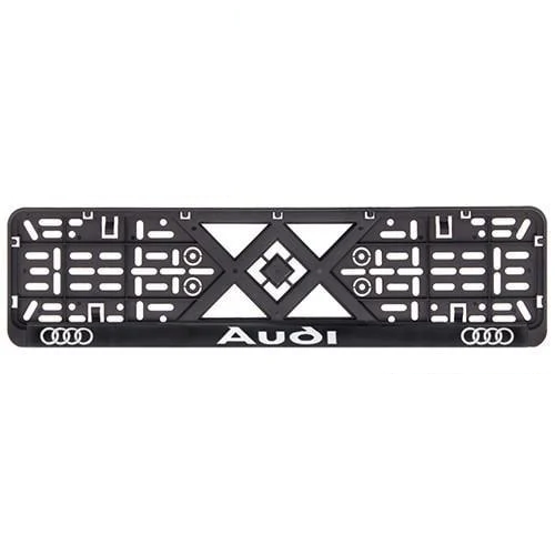 Рамка номера пластик SR с хромированной рельефной надписью AUDI