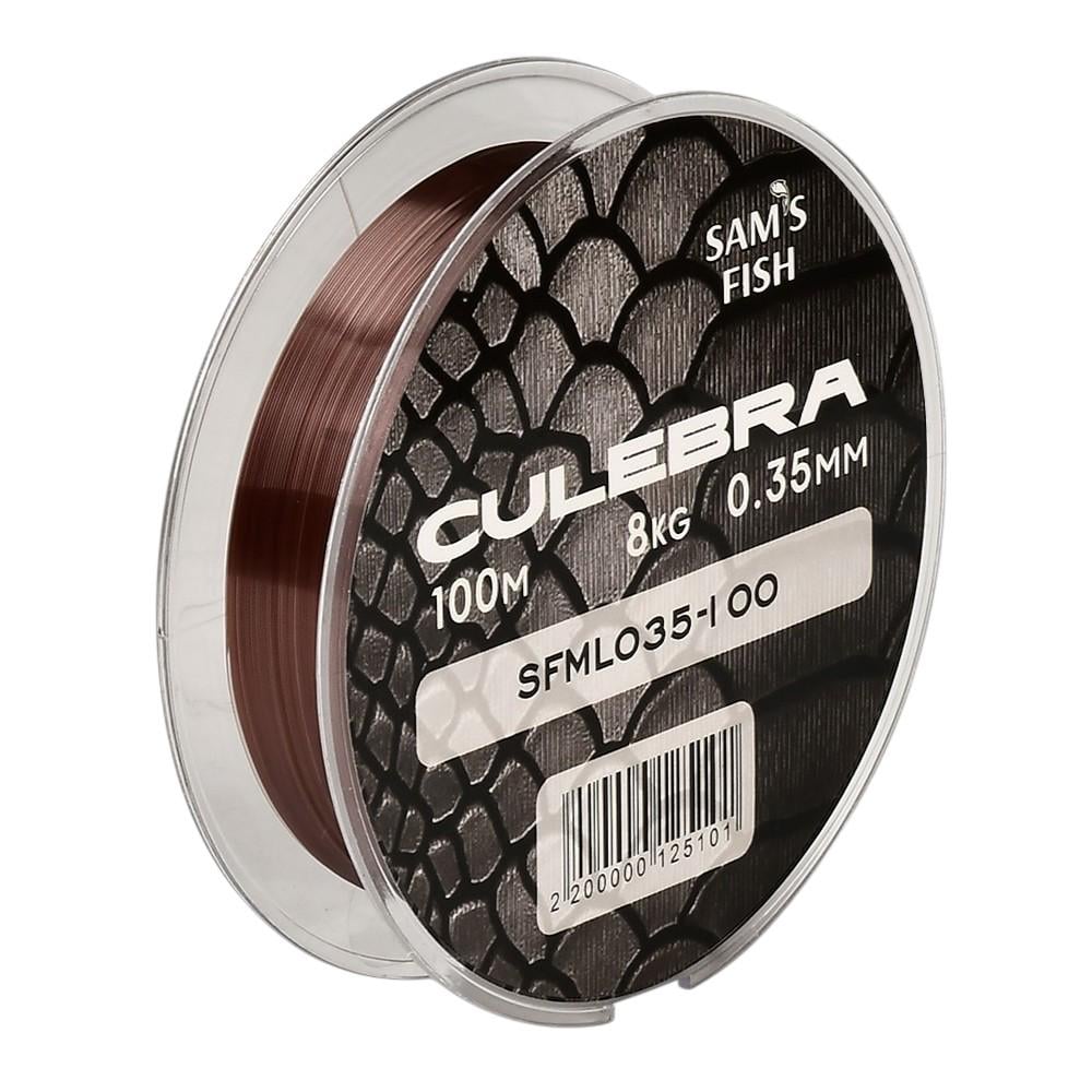 Леска универсальная Sams Fish Culebra 100 м d 0,35 мм тест 8 кг Коричневый (SFML035-100)