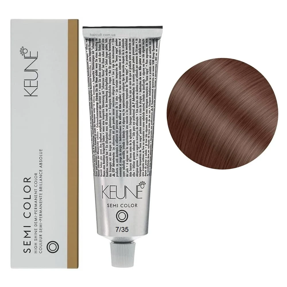 Краска тонирующая безаммиачная для волос Keune Semi Color 7.35 Medium Choco Blonde 60 мл