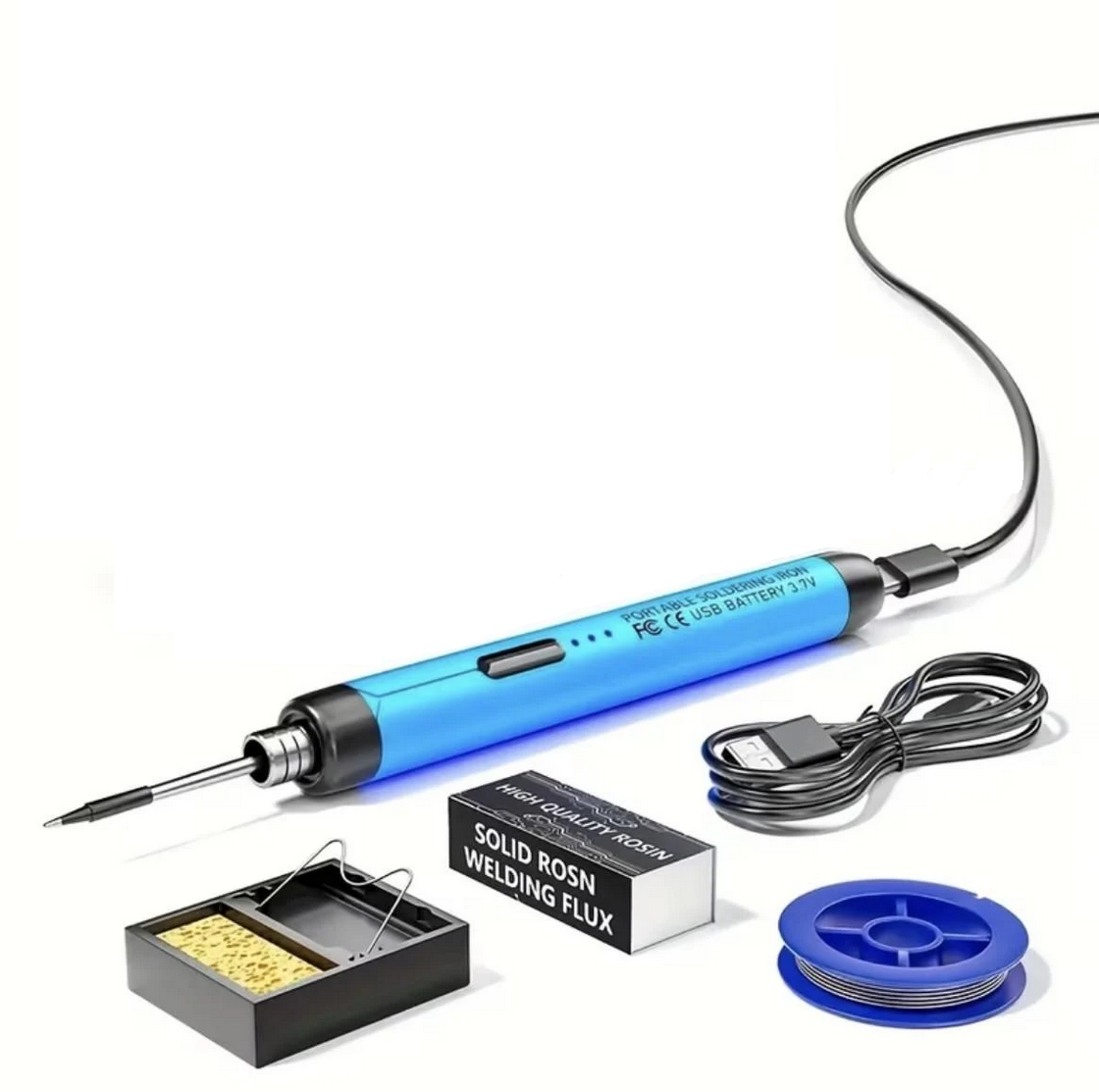 Паяльный набор беспроводной/USB/с регулируемой температурой Синий