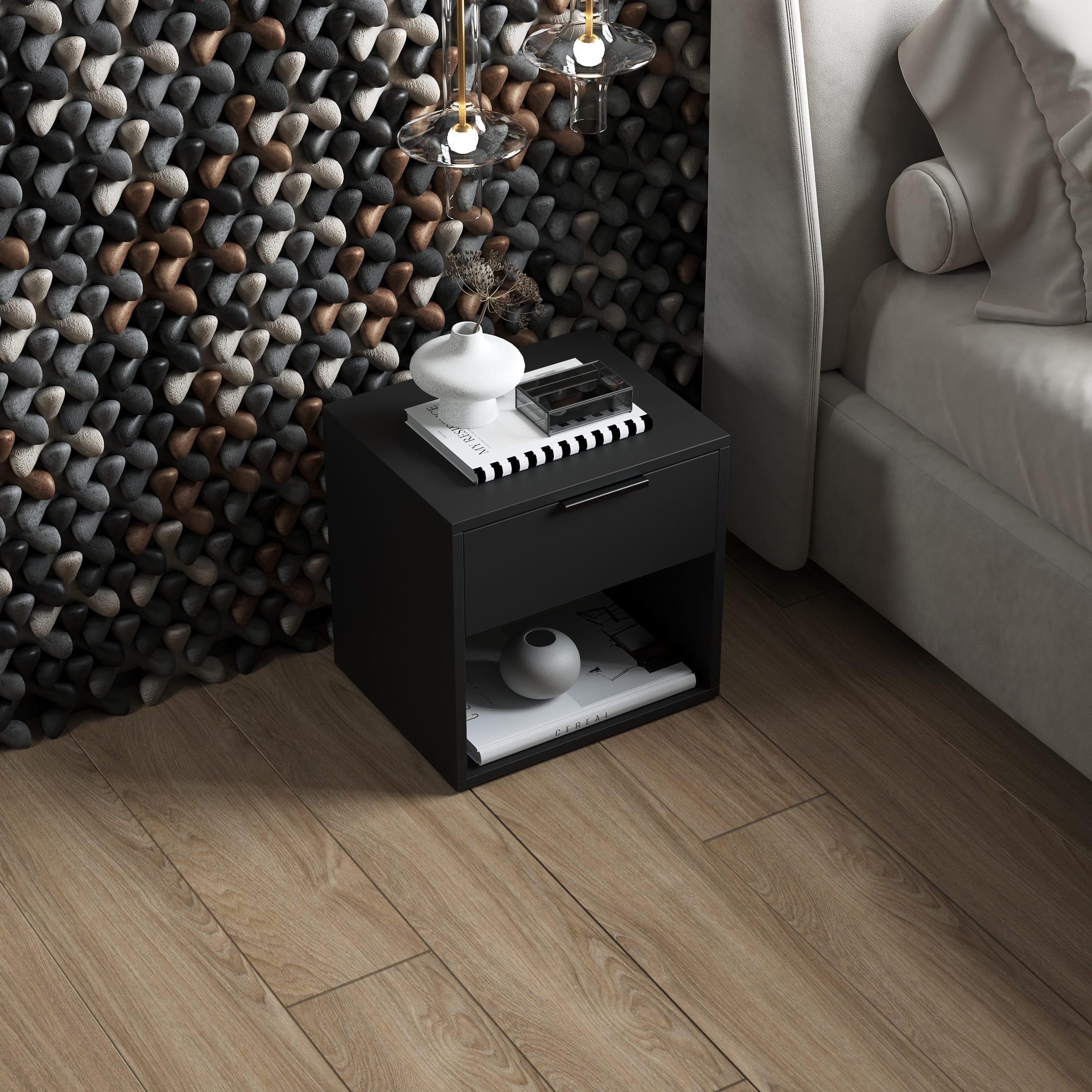 Тумба приліжкова з висувним ящиком Чорний (380612) - фото 1