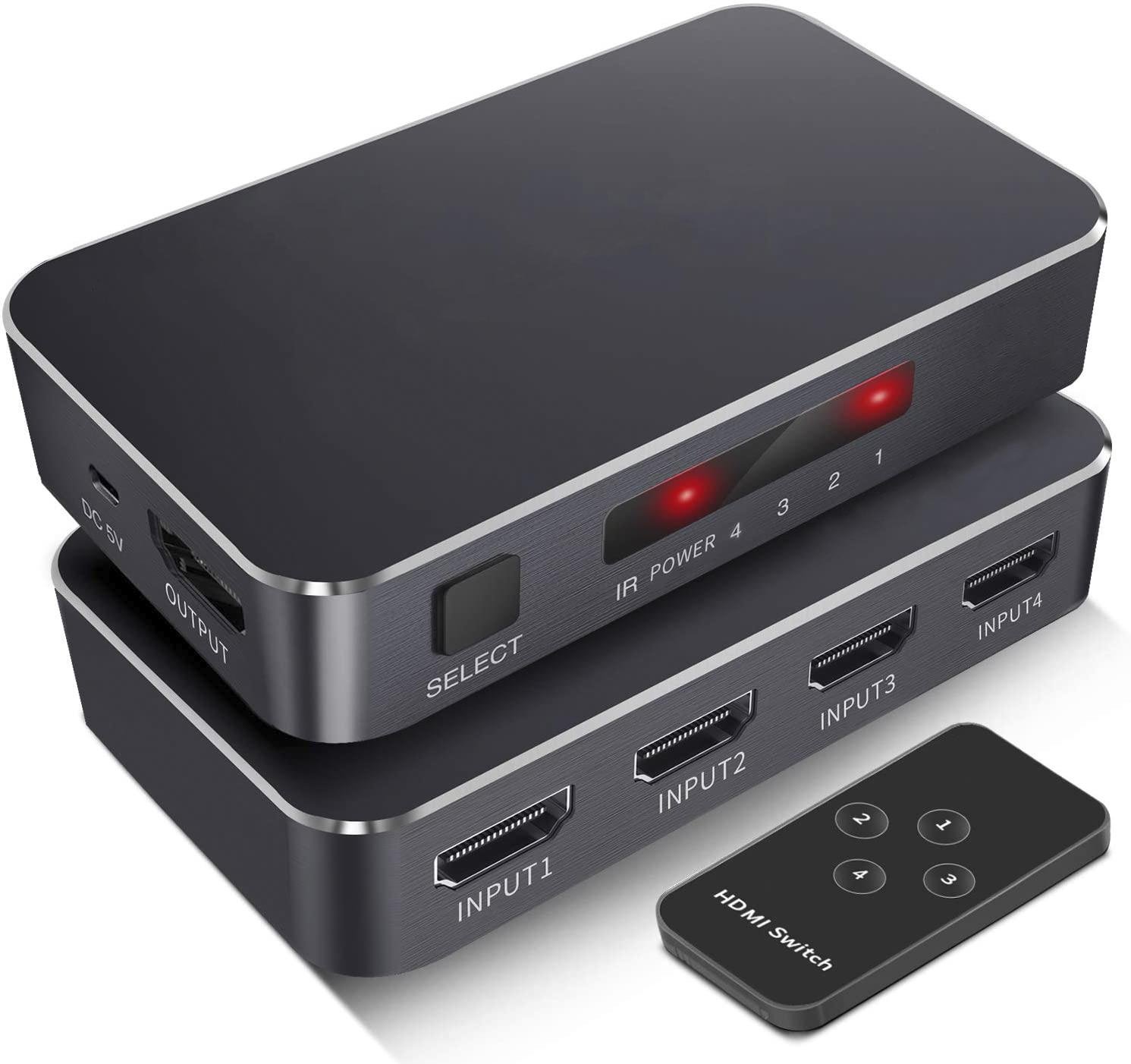 HDMI комутатор-світч на 4 порти Digital Lion HVS-05 чотиринаправлений відео перемикач 4К HDMI комутатор-світч на 4 порти Digital Lion HVS-05 чотиринаправлений відео перемикач 4К