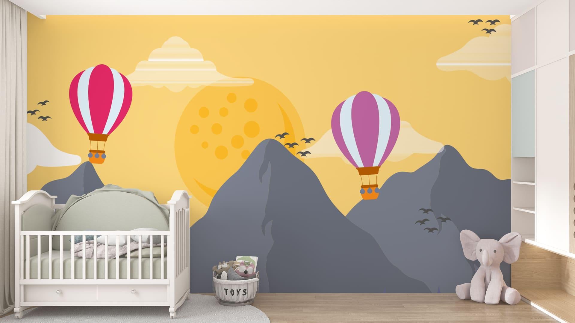 Фотообои флизелиновые Styleo Print-walls Воздушные шары над горами 0905 300х200 см (Pw-0905)