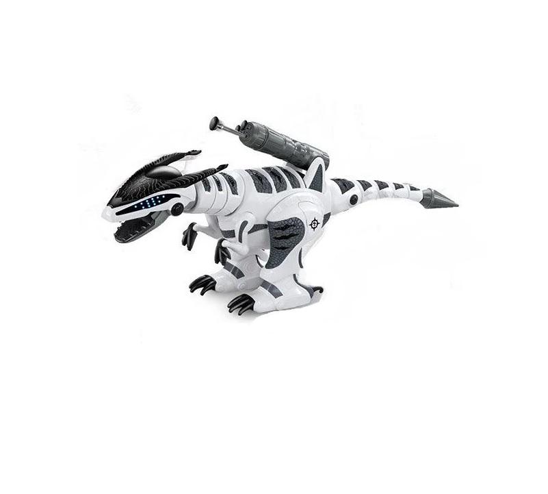 Динозавр на радиоуправлении Robot Dinosaur танцует/ходит/стреляет снарядами/рычит/двигает головой/конечностями и хвостом/звуки/музыка White (139600)