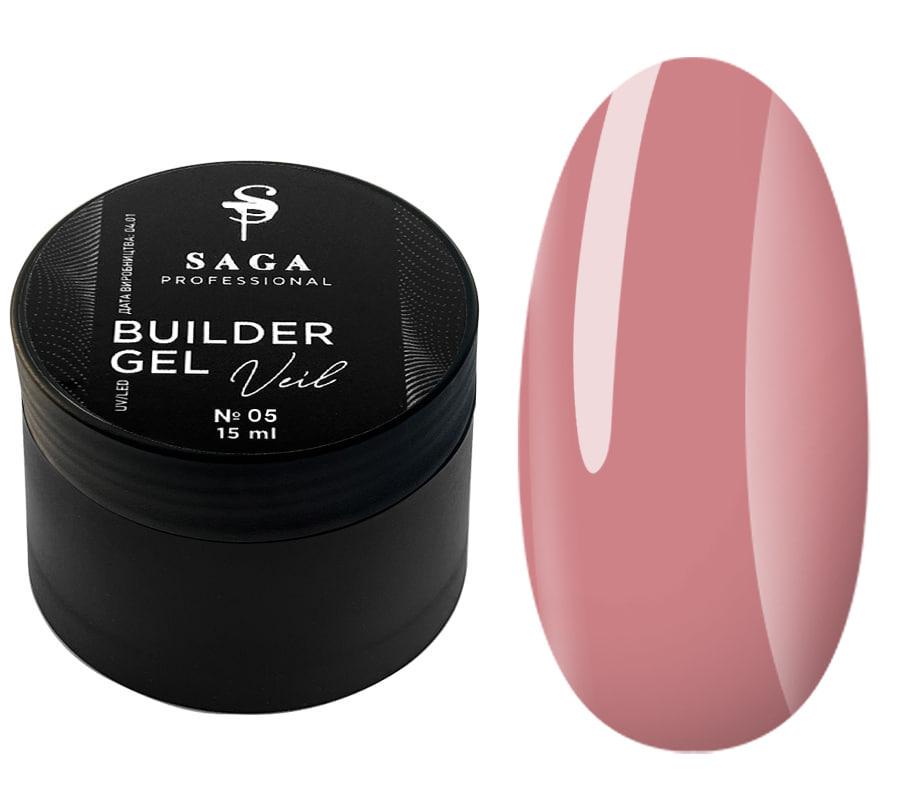 Гель для наращивания Saga Builder Veil Gel №05 15 мл Коралловый
