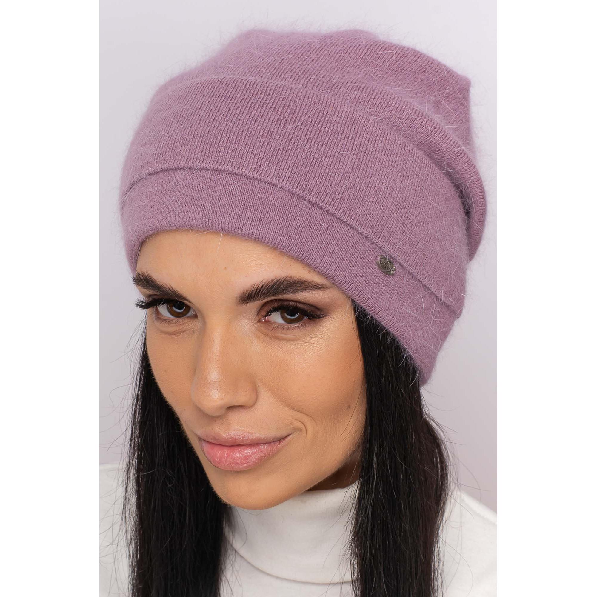 Шапка ангоровая женская Leks Панна one size Лиловый