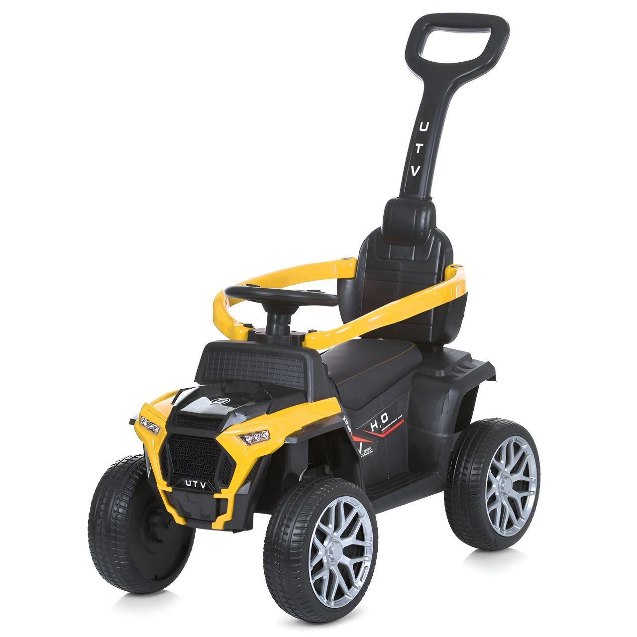 Каталка-толокар M 4802EL-6 пластик/металл/до 23 кг/MP3/USB/Bluetooth/индикатор батареи Желтый (26137524)