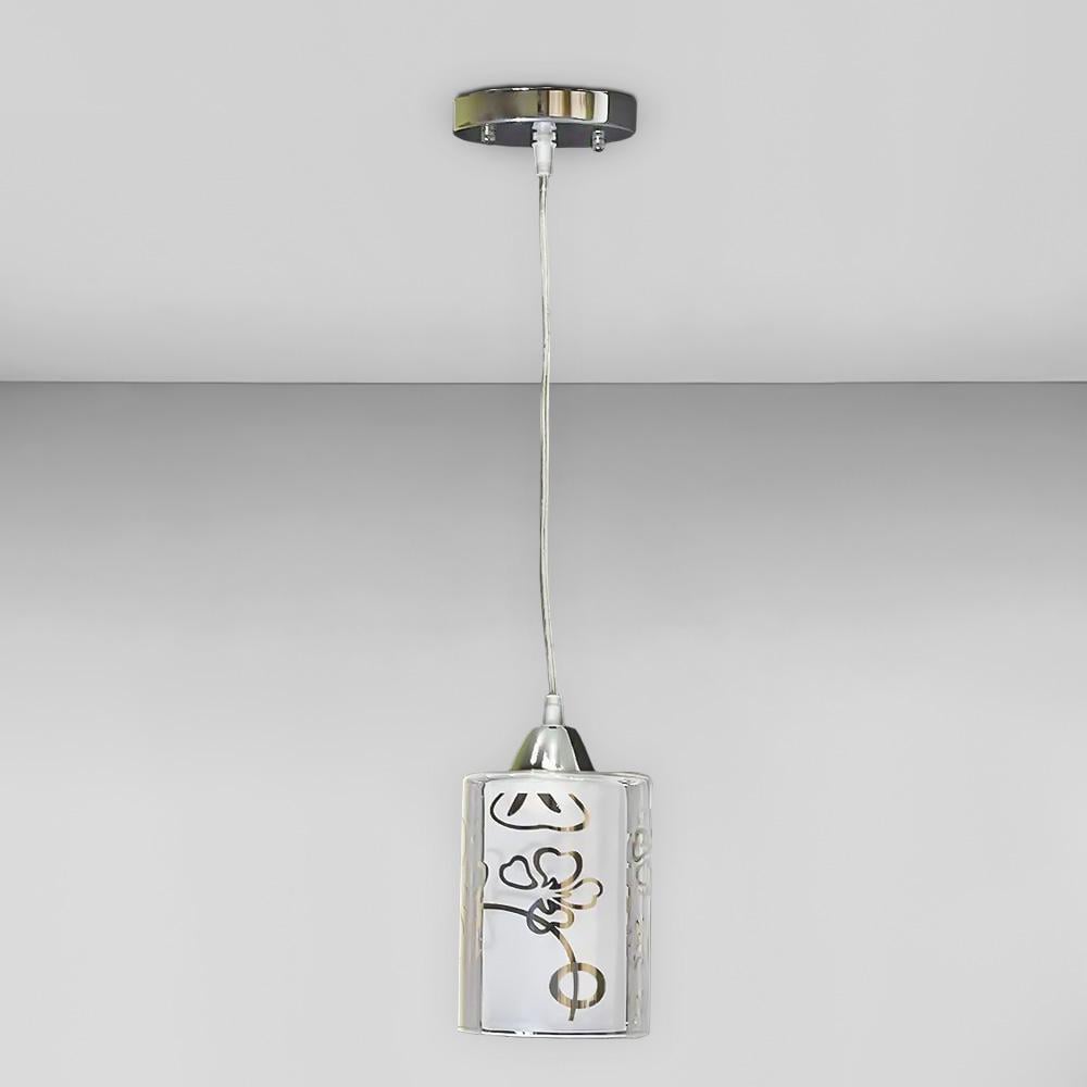 Люстра підвісна Light House SH-20341/1 CR хром плафон 130х130х440 мм Білий/Прозорий