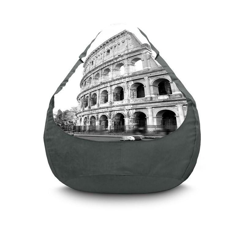 Кресло мешок iPuff Rome Coliseum Флок XXL 90х125 см Серый