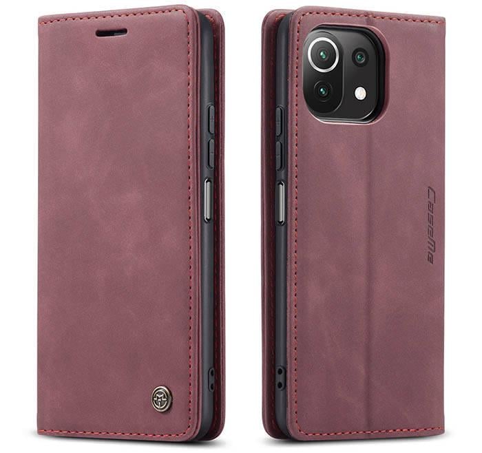 Чехол книжка с магнитом  CaseMe для  Xiaomi Mi 11 Lite 5G Wine (24812-42)