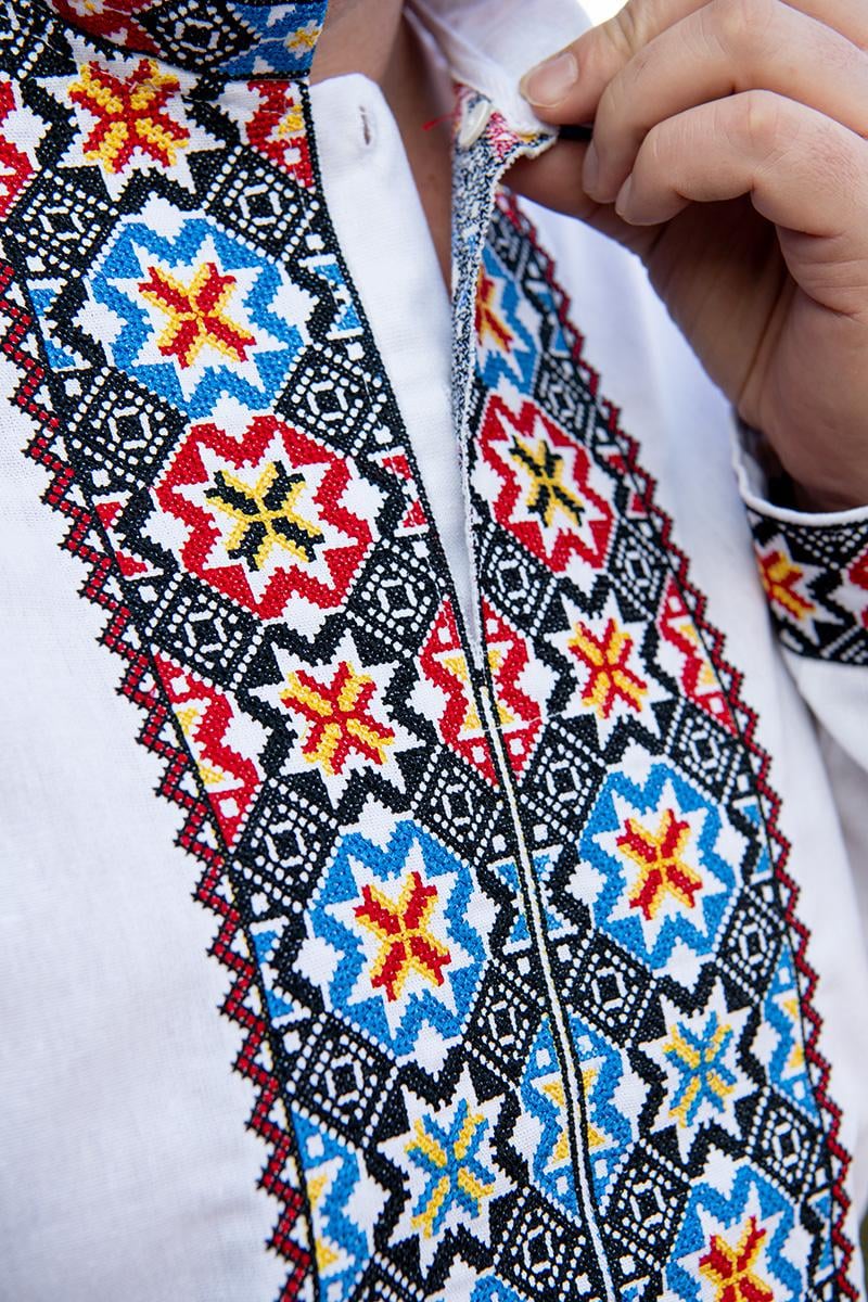 Вышивка из льна с длинным рукавом XL Белый (2106417876) - фото 5