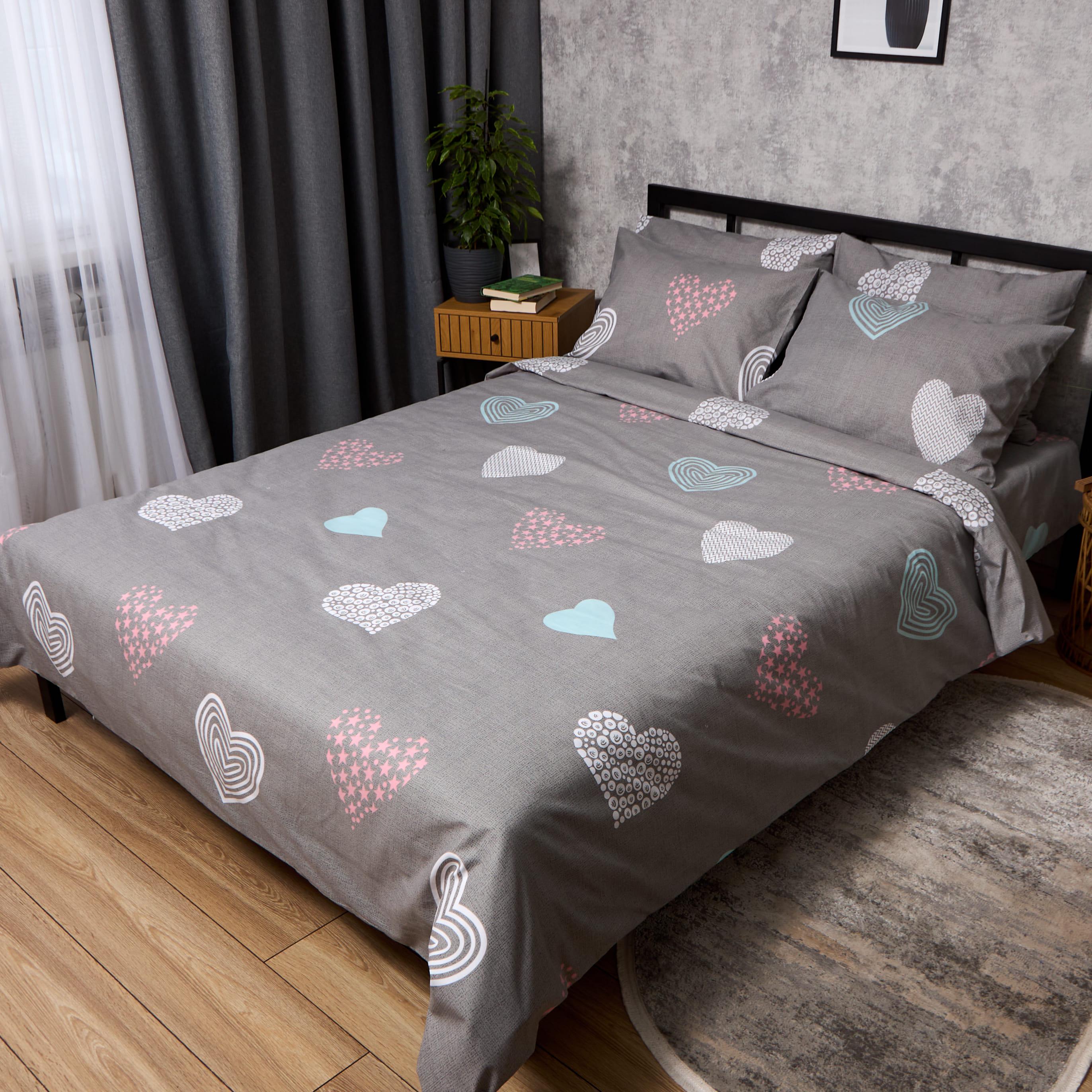 Комплект постільної білизни Moon&Star Бязь Gold Люкс Love Mood полуторний євро 160х220 см (MS-820011012)