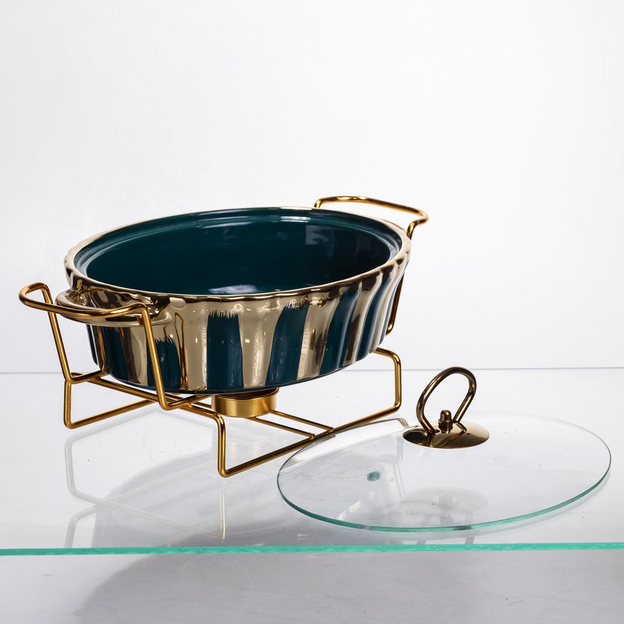 Мармит фарфоровый настольный круглый мармитница с подогревом 1 л (JY-5)