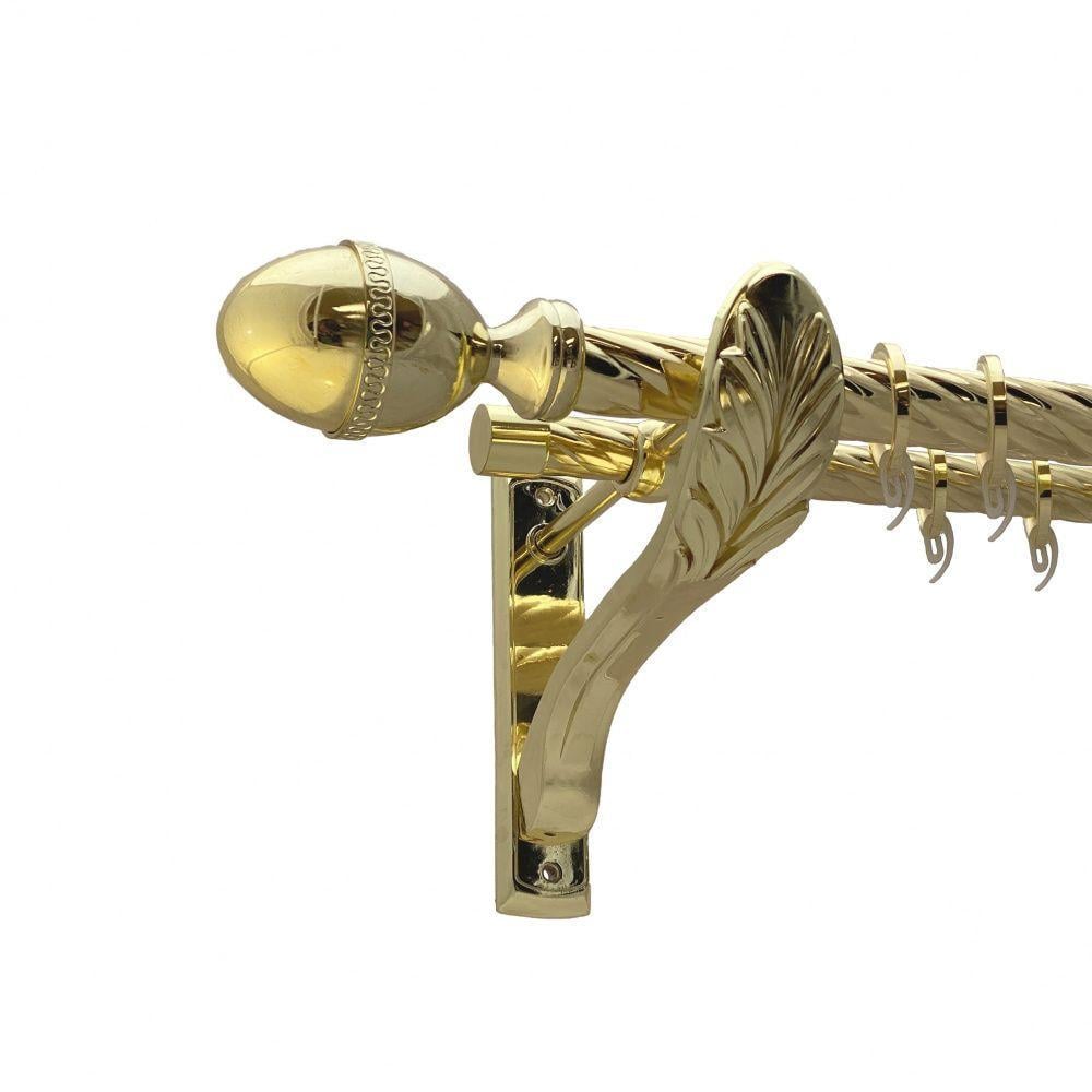 Карниз для штор Orvit Фарже двухрядный скрученный 25/19 мм 240 см Золотой (00-00010993)