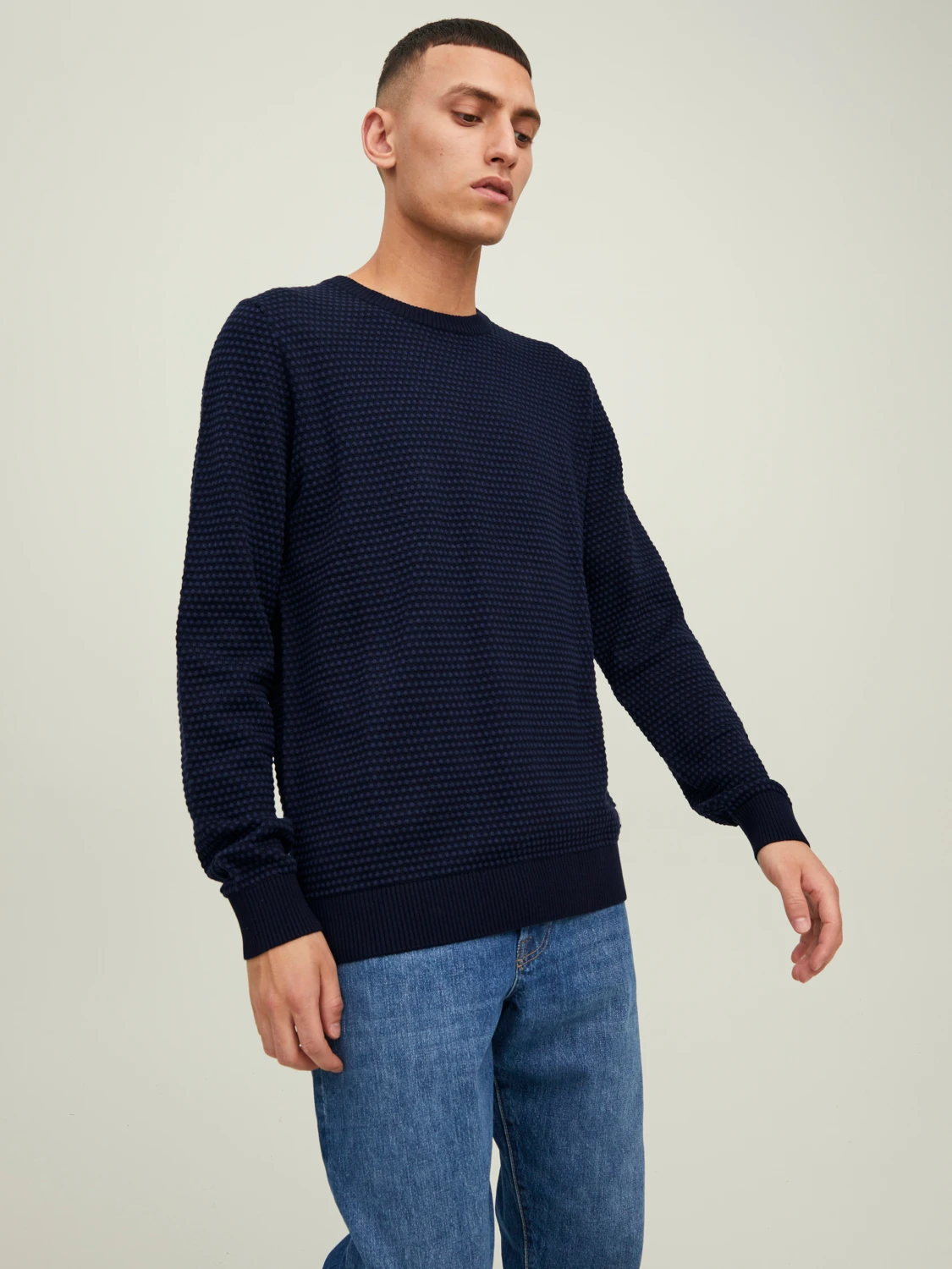 Пуловер Jack & Jones Eatlas Темно-Синій 2XL (21375512)