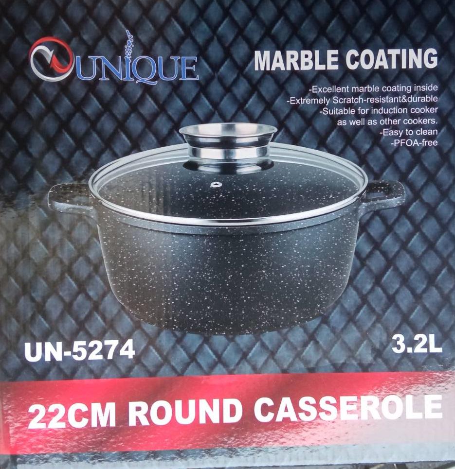 Кастрюля с крышкой UNIQUE UN-5274 3,2 л 22 см Черный мрамор (UN-5274) - фото 4 Кастрюля с крышкой UNIQUE UN-5274 3,2 л 22 см Черный мрамор (UN-5274) - фото 4