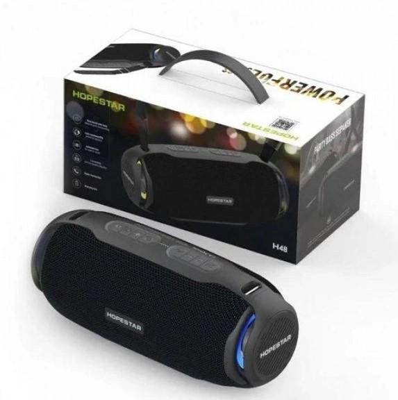 Колонка портативная Hopestar H48 Bluetooth MP3/FM/AUX/Mic/LED стерео 10 Вт Черный (11189417) - фото 3