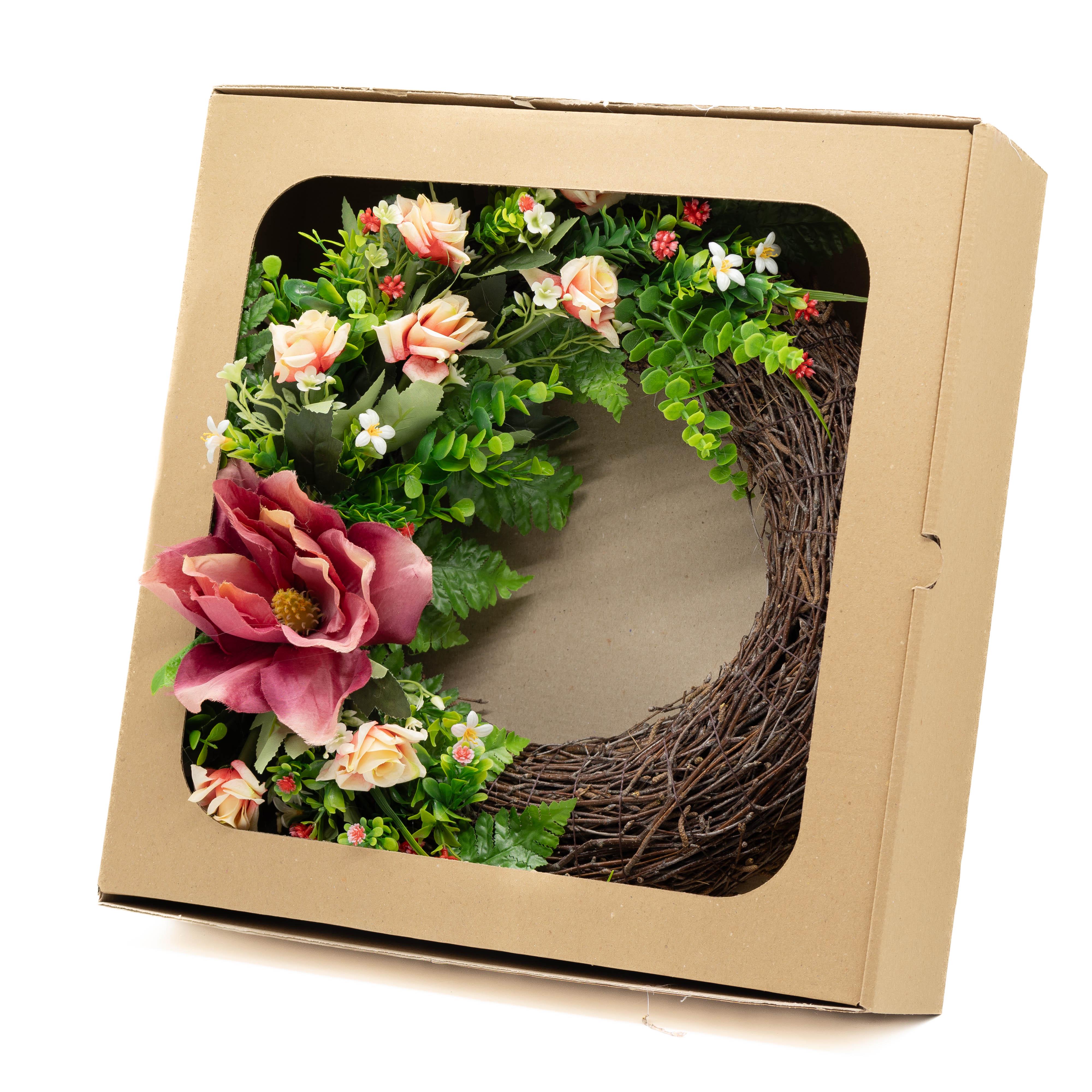 Пасхальный венок ДАЙС из прутьев с искусственными цветами розовыми 40 см (ВБ4002Р) - фото 2 Пасхальный венок ДАЙС из прутьев с искусственными цветами розовыми 40 см (ВБ4002Р) - фото 2