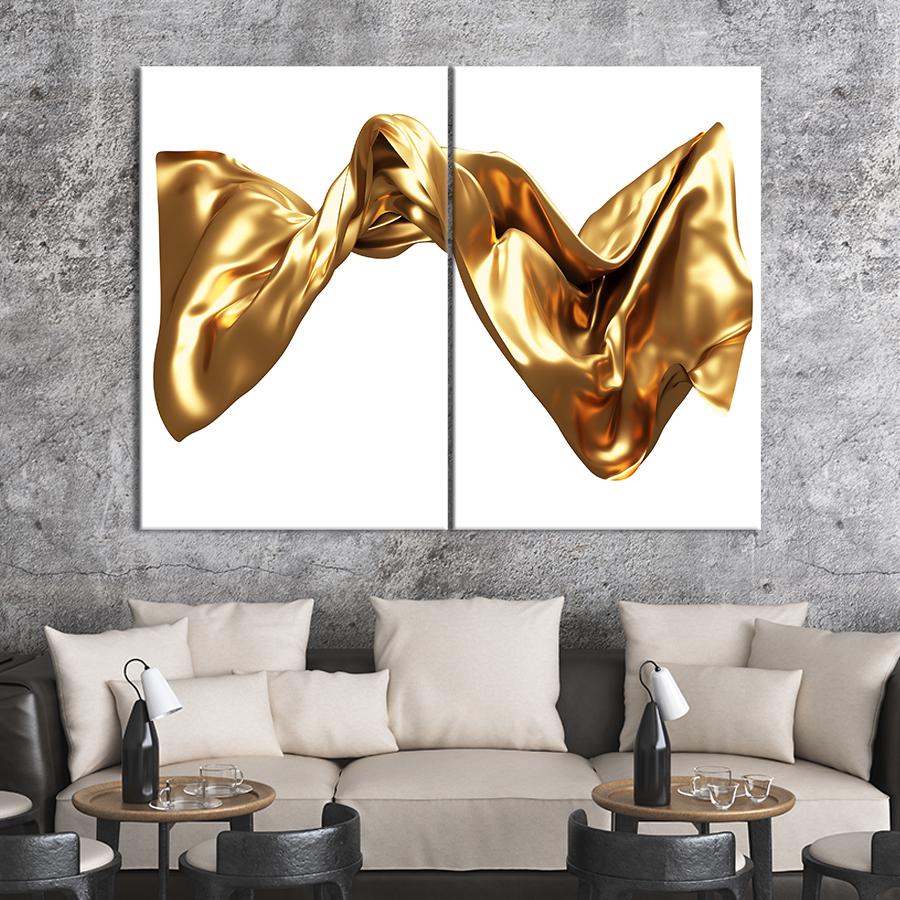 Картина Парящая золотая ткань 71x51 см (2035-2)