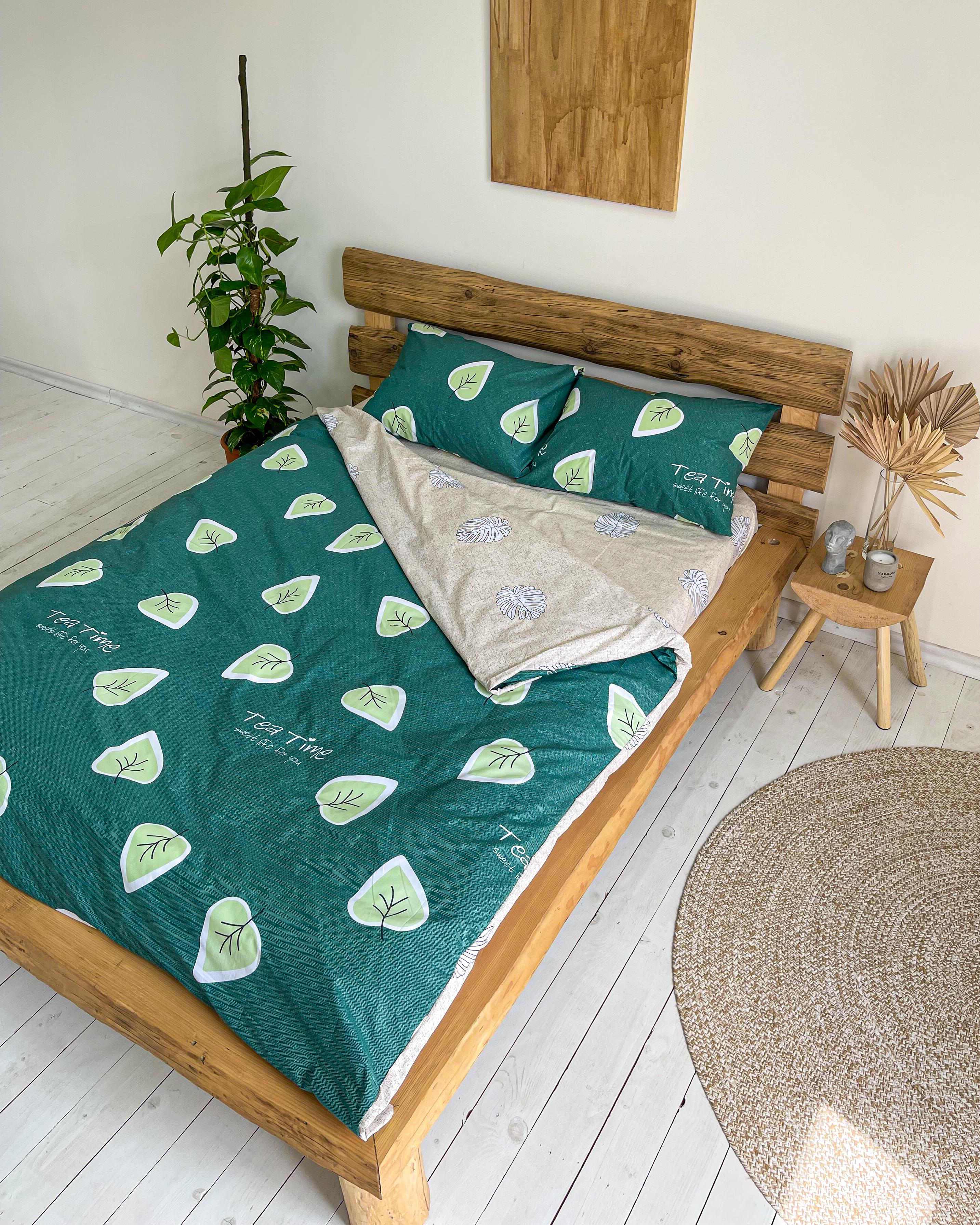 Комплект постельного белья IDEAL бязь двухспальный евро Листья (7910049)