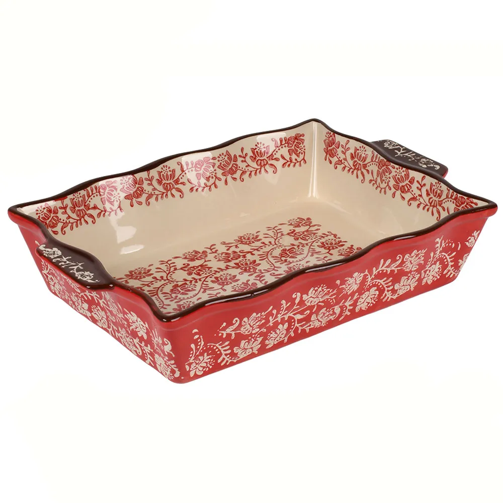 Форма для випікання керамічна 35х24,5х6,5 см Червоний (356221)
