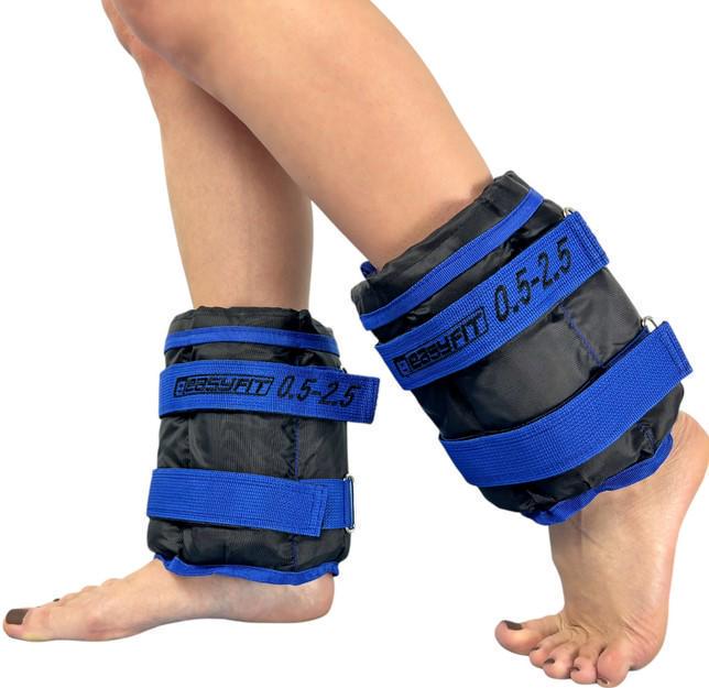 Утяжелители EasyFit для ног и рук 0,5-2,5 кг Черный/Синий (EF-WHT-0,5-2,5-BL) Утяжелители EasyFit для ног и рук 0,5-2,5 кг Черный/Синий (EF-WHT-0,5-2,5-BL)
