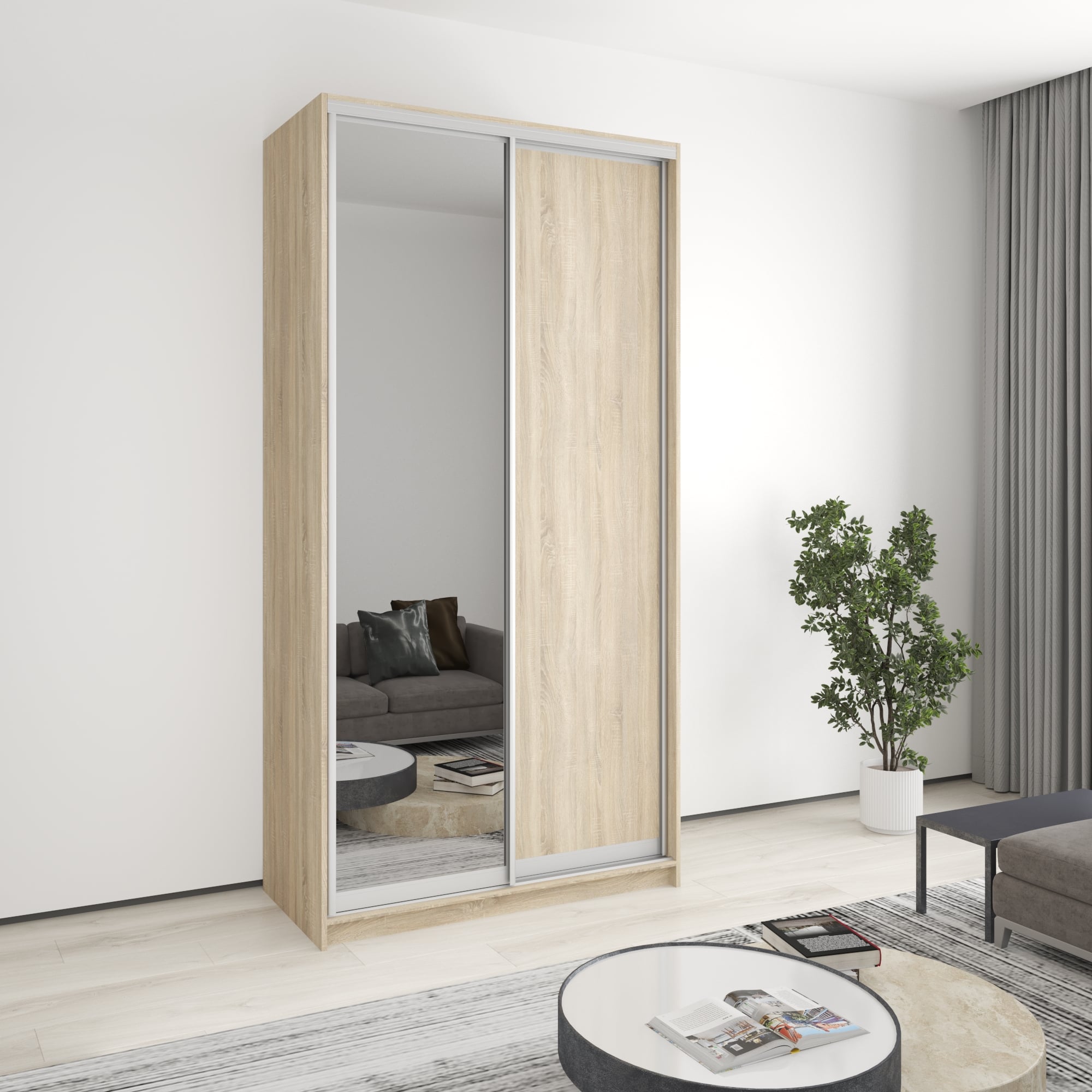 Шкаф-купе двухдверный Mebel Star Стандарт AL MBS-3683 120х45х240 см Дуб сонома (1004867) Шкаф-купе двухдверный Mebel Star Стандарт AL MBS-3683 120х45х240 см Дуб сонома (1004867)