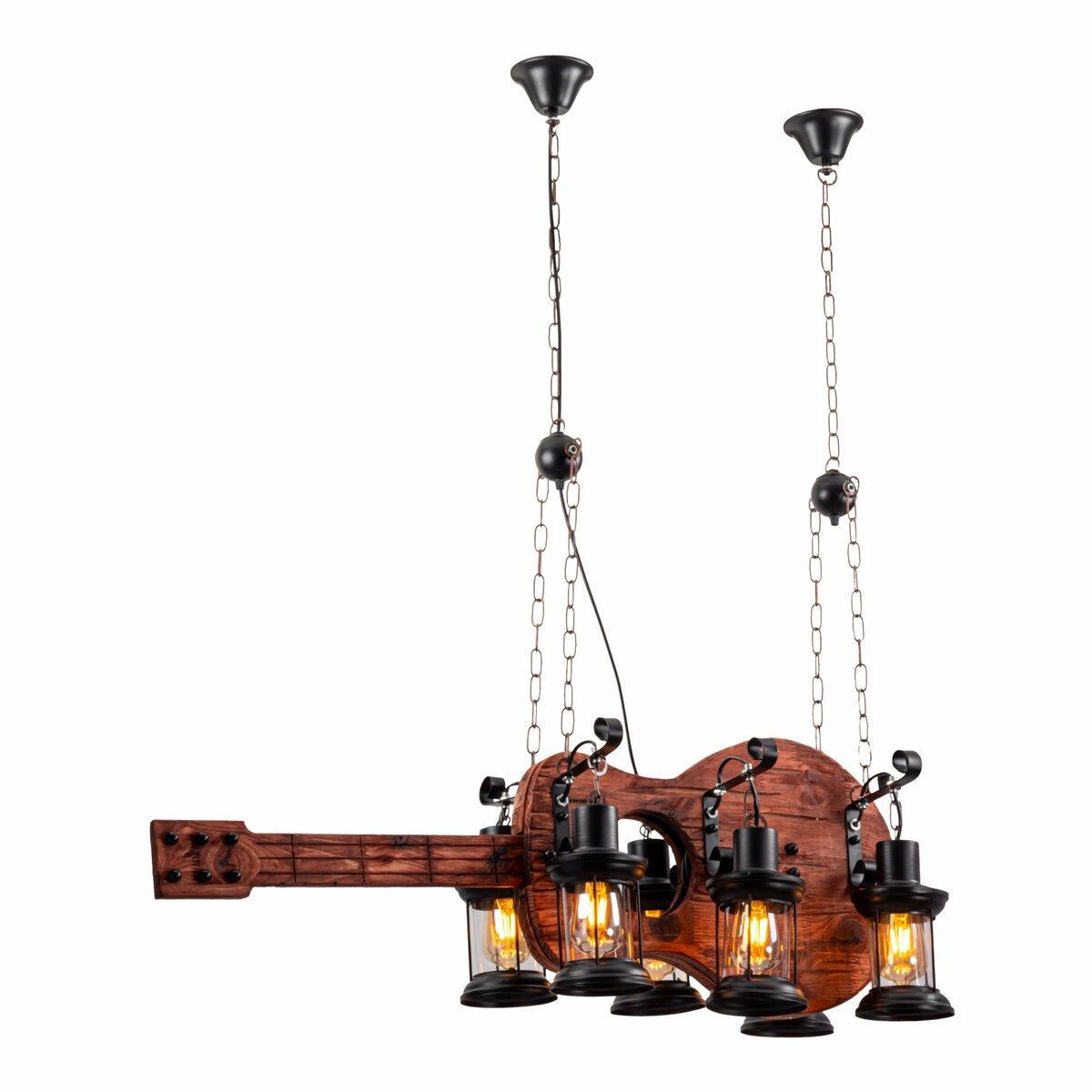 Люстра Sirius в форме гитары под шесть ламп Е27 Коричневый (H692-6)