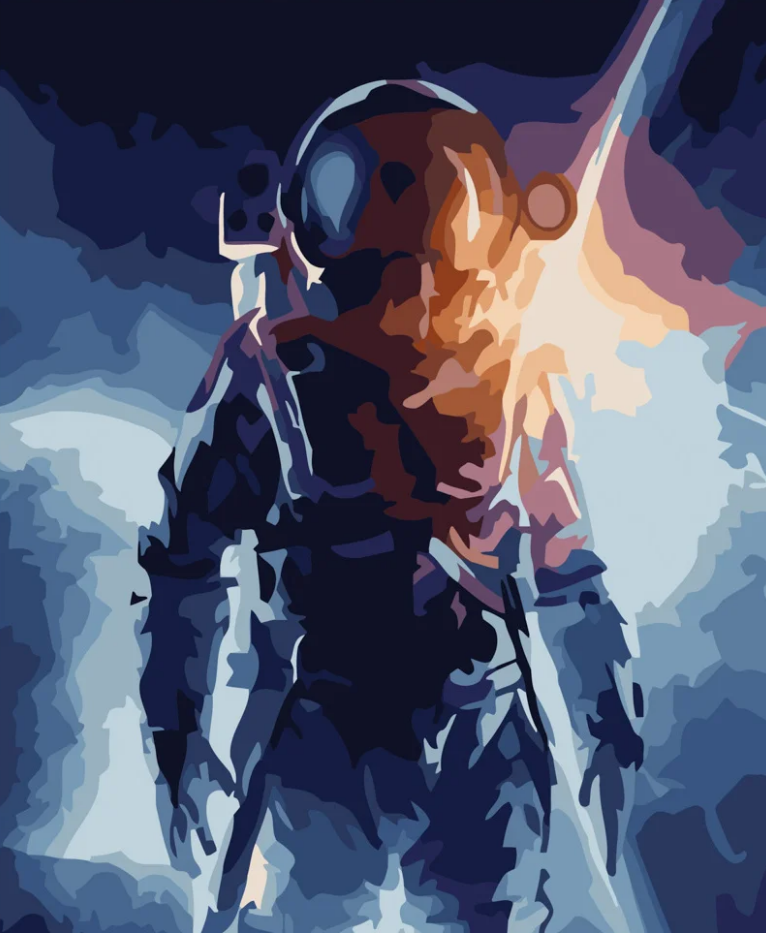 Картина по номерам Strateg Космонавт в небе 40x50 см (GS524)