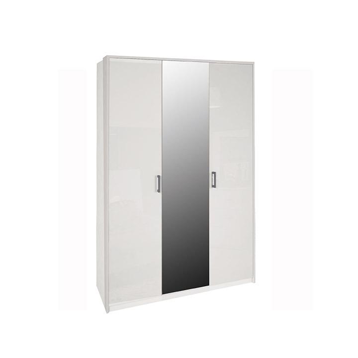 Шкаф для спальни с зеркалом MiroMark Рома 3Д ламинированный ДСП 1380х585х2125 мм Белый глянец (11672) Шкаф для спальни с зеркалом MiroMark Рома 3Д ламинированный ДСП 1380х585х2125 мм Белый глянец (11672)