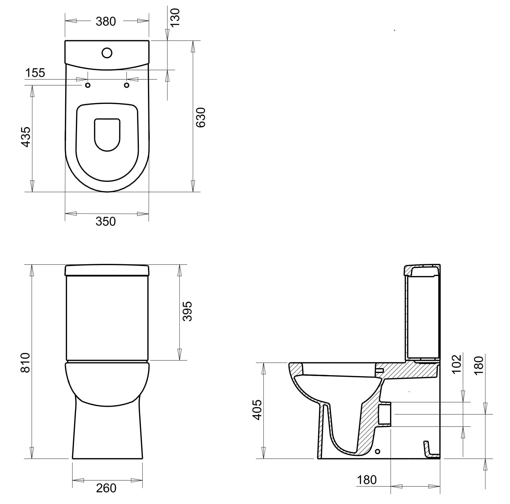 Унітаз компакт-біде VOLLE VIRGO пристінний 63x35x81 см (ANT-68553) - фото 3