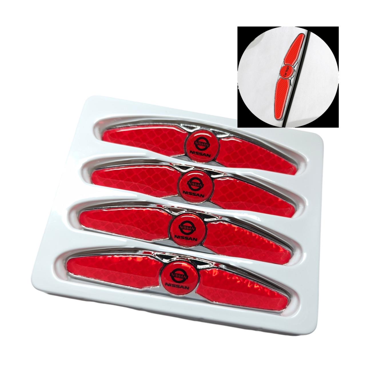 Накладки-катафоты на двери автомобиля с логотипом Nissan от царапин и вмятин Красный карбон (2402374652) - фото 6 Накладки-катафоты на двери автомобиля с логотипом Nissan от царапин и вмятин Красный карбон (2402374652) - фото 6