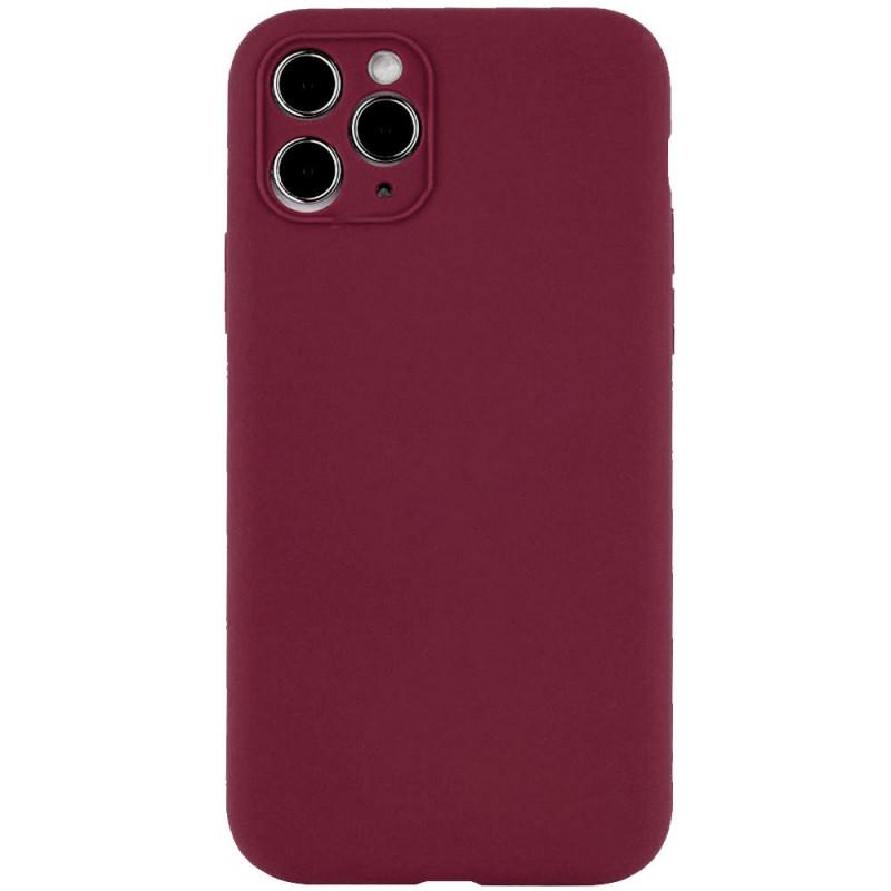 Противоударный чехол Silicone Case Full Camera Protective (AA) NL для Apple iPhone 12 Pro Max (6.7") Бордовый / Plum