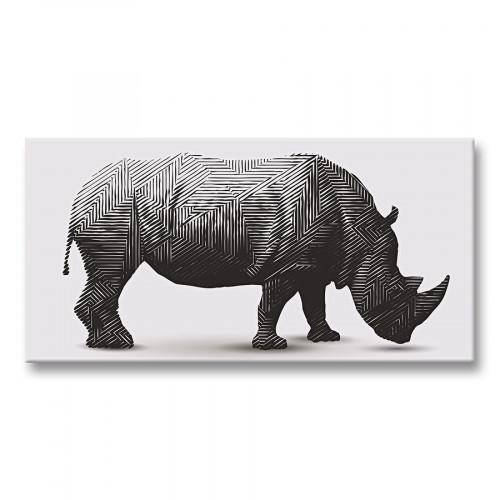 Картина Графитовый Носорог 50x100 см (K0036)